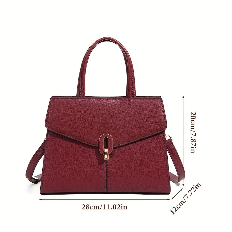 Women Brown Genuine Leather Crossbody Bag Gold Hardware Adjustable Strap Daily Handbag