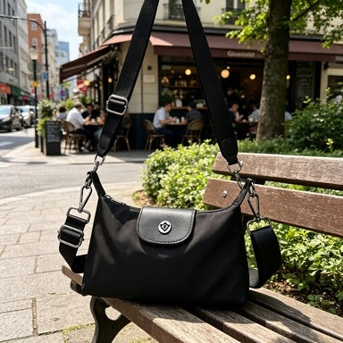 Women Nylon Small Square Crossbody Phone Bag Lightweight Buckle Travel Shoulder Purse