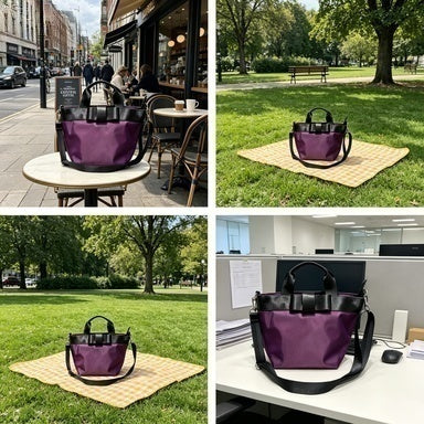 Women Lightweight Grid Nylon Dumpling Crossbody Bag, Medium Simple Handbag