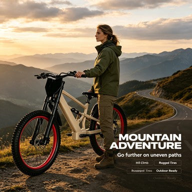 20 Inch Full Suspension Electric Dirt Bike | Rugged Off-Road Mountain E-Bike for Outdoor Trail Riding