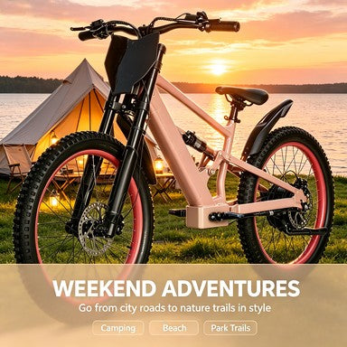 20 Inch Full Suspension Electric Dirt Bike | Rugged Off-Road Mountain E-Bike for Outdoor Trail Riding