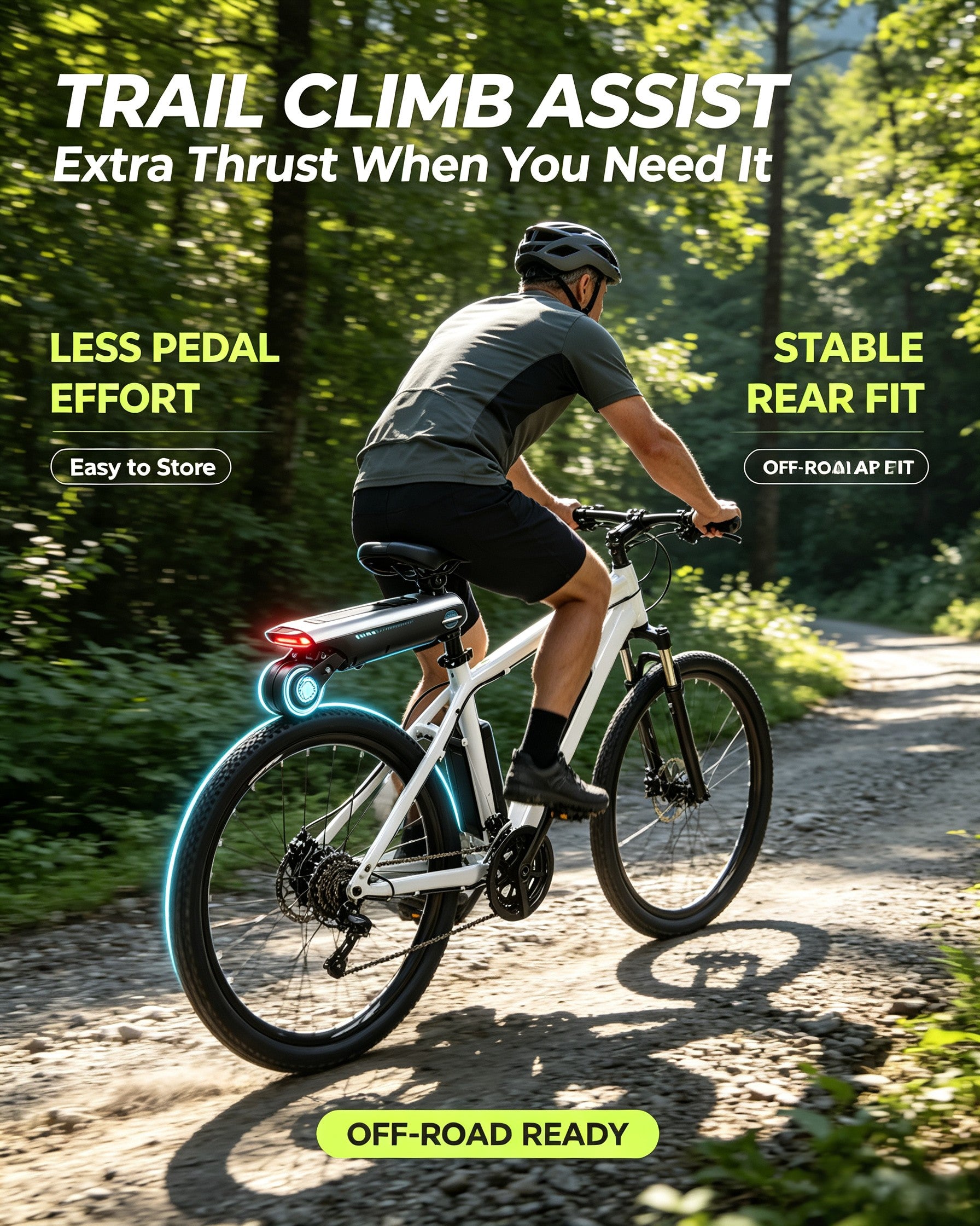 Portable Quick Release Electric Bike Power Booster | Lightweight Bicycle Assist Wheel