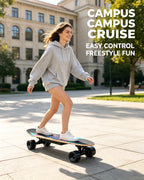 All Terrain Electric Longboard Skateboard Low Noise Wheels, Portable Cruiser for Campus & Urban Commute