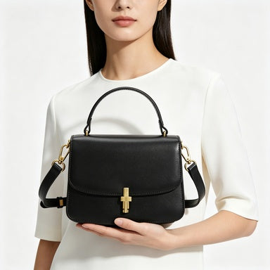 Solid Color Flap Square Crossbody Bag Women Elegant Daily Work Shoulder Purse