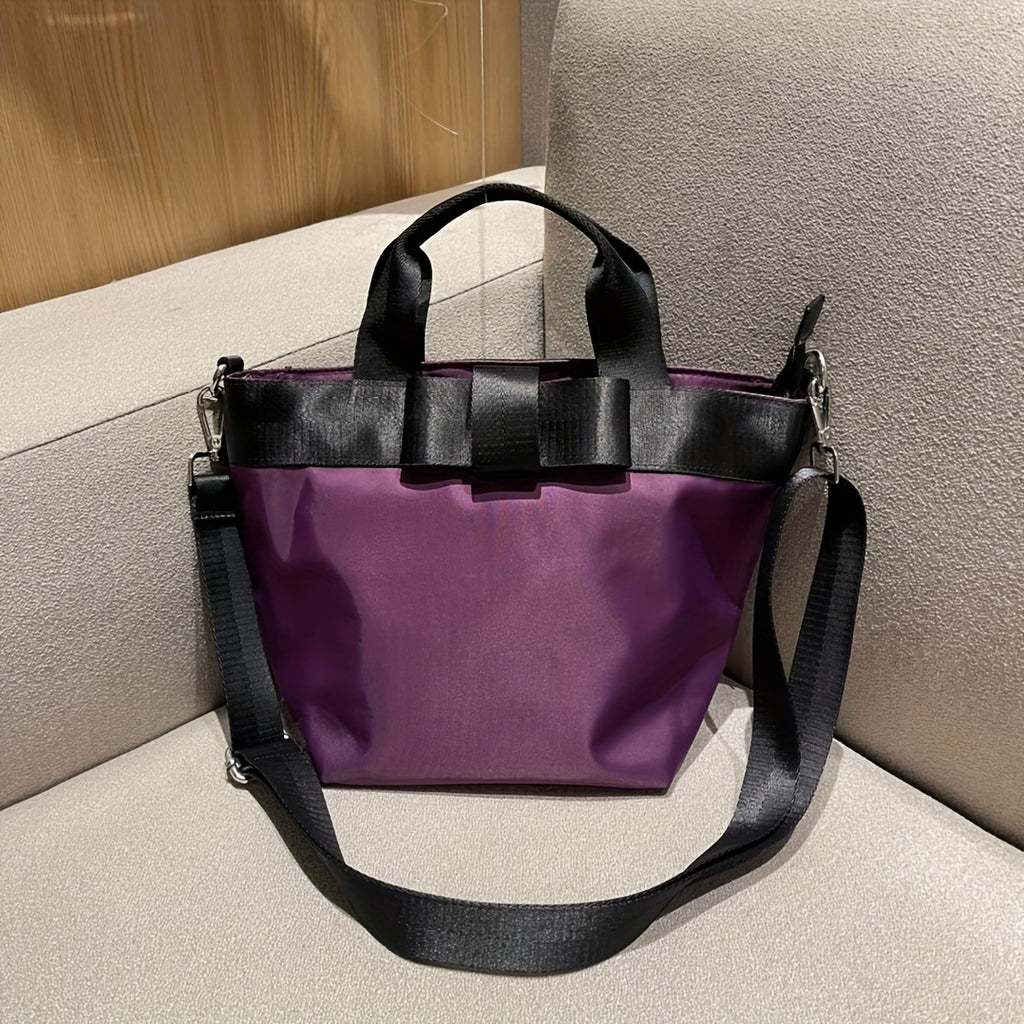 Women Lightweight Grid Nylon Dumpling Crossbody Bag, Medium Simple Handbag