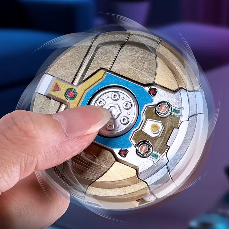3-in-1 Transformable Fidget Spinner Toy, Deformable Robot & Dinosaur Shape Fidget Gyro Stress Relief Toys for Kids Boys Gift