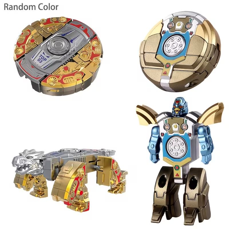 3-in-1 Transformable Fidget Spinner Toy, Deformable Robot & Dinosaur Shape Fidget Gyro Stress Relief Toys for Kids Boys Gift