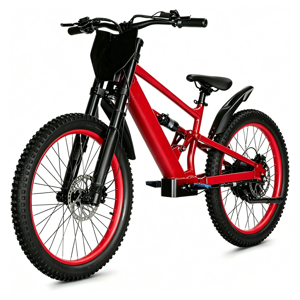20 Inch Full Suspension Electric Dirt Bike | Rugged Off-Road Mountain E-Bike for Outdoor Trail Riding
