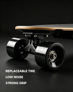 All Terrain Electric Longboard Skateboard Low Noise Wheels, Portable Cruiser for Campus & Urban Commute