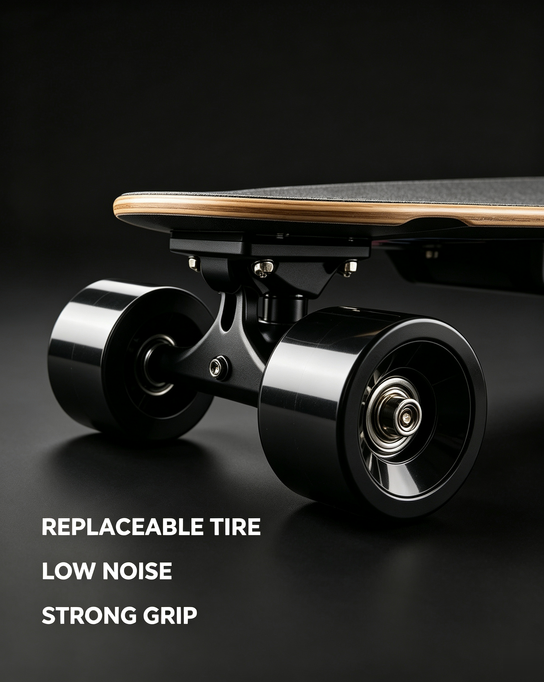All Terrain Electric Longboard Skateboard Low Noise Wheels, Portable Cruiser for Campus & Urban Commute