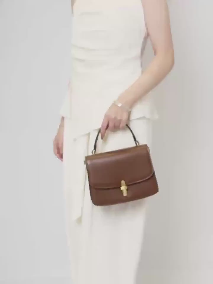 Solid Color Flap Square Crossbody Bag Women Elegant Daily Work Shoulder Purse